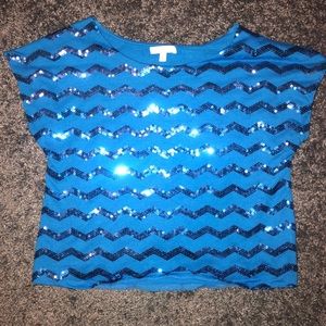 Blue chevron top